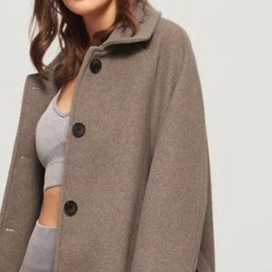 Brushed Wool Belted Long Overcoat